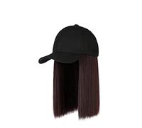 LLECDASEUI Cappuccio Lungo Attaccato Parrucca Capelli Dritto Regolabile Cappello Acconciatura Parrucca Visiere da Uomo (Marrone,Medio)