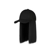 LLECDASEUI Cappuccio Lungo Attaccato Parrucca Capelli Dritto Regolabile Cappello Acconciatura Parrucca Visiere da Uomo (Nero,Medio)