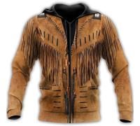 LLECDASEUI Uomo Nativo Americano Indiano 3D Stampato Zip Felpe con Cappuccio Pullover Felpa con Cappuccio Abbigliamento Sportivo Giacca Casual (# 3,L)