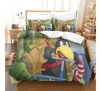 LLEERCFTY 3D Con Stampa Di Der Kleine Rabe Socke Biancheria Da Letto 3 Pezzi Set Copripiumino E Federa Coordinata Per Ragazzi E Ragazze,coppie,camera Da Letto,decorazione Single(140x200cm)