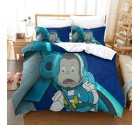 LLEERCFTY Stampa 3D Curious George Biancheria Da Letto 3 Pezzi Copripiumino Con Cerniera E Federe Per Ragazzi E Ragazze,coppie,camera Da Letto,decorazione Single（140x200cm）