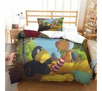 LLEERCFTY Stampa 3D Der Kleine Rabe Socke Biancheria Da Letto 3 Pezzi Set Copripiumino Morbida Microfibra Per Ragazzi E Ragazze,coppie,camera Da Letto,decorazione Single(135x200cm)