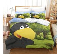 LLEERCFTY Stampa 3D Der Kleine Rabe Socke Set Di Biancheria Da Letto 3 Pezzi Set Copripiumino Con Cerniera E Federe Per Ragazzi E Ragazze,coppie,camera Da Letto,decorazione Single(140x200cm)