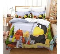 LLEERCFTY Stampa 3D Der Kleine Rabe Socke Set Di Biancheria Da Letto 3 Pezzi Set Copripiumino Morbida Microfibra Per Ragazzi E Ragazze,coppie,camera Da Letto,decorazione Double(200x200cm)