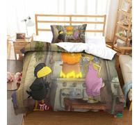 LLEERCFTY Stampa 3D Der Kleine Rabe Socke Set Di Biancheria Da Letto 3 Pezzi Set Copripiumino Morbida Microfibra Per Ragazzi E Ragazze,coppie,camera Da Letto,decorazione Single(135x200cm)