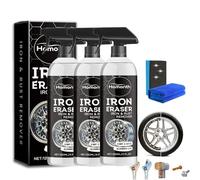 LLELEMAMO 2026 New Iron Eraser Rust Remover Spray - 120/240/360ml Iron Powder Remover for Car Wheels And Paint Fast Acting Rust And Brake Dust Removers for Wheels, Tools & Hardware (3PCS)