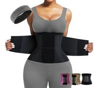 LLELEMAMO Belt Waist Cincher Ab Belt Tummy Control Body Shaper with Triple Wrap Women, 2025 New Belt Waist Cincher Tummy Wrap (Black,L)