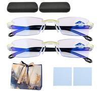 LLELEMAMO Clarity Blue Glasses, Automatic Adjustment Blue Ease Optics Glasses, Anti-Blues Light Eye Glass for Men/Women (2PCS)