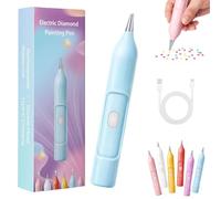 LLELEMAMO Ezypen - Electric Diamond Painting Pen with Vacuum Technology, Rechargeable IPX5 Waterproof Painter Electric Diamond Art Pen Pickup Tool, 2 Replacement Tip, DIY Art Tools Kits (Blue)