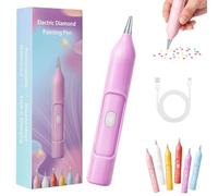 LLELEMAMO Ezypen - Electric Diamond Painting Pen with Vacuum Technology, Rechargeable IPX5 Waterproof Painter Electric Diamond Art Pen Pickup Tool, 2 Replacement Tip, DIY Art Tools Kits (Purple)