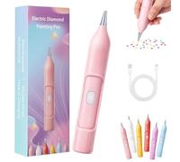 LLELEMAMO Ezypen - Electric Diamond Painting Pen with Vacuum Technology, Rechargeable IPX5 Waterproof Painter Electric Diamond Art Pen Pickup Tool, 2 Replacement Tip, DIY Art Tools Kits (Pink)
