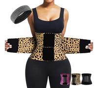 LLELEMAMO Floralshe Fajas, Belt Waist Cincher Ab Belt Tummy Control Body Shaper with Triple Wrap Women - Plus Size (Yellow,XXXL)