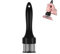 LLELEMAMO Stainless Steel Meat Tenderizer Needle, 21 Pin Ultra Sharp Meat Tenderizer Tool, Meat Marinating Tool, Steak BBQ Kitchen Cooking Tool, for Tenderizing Pork, Beef, Chicken, Marinade (Black)