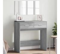 LLEZKBR Armadietti e contenitori-mobiletti-Vanity - toletta per camera da letto, tavolo da toeletta con specchio, grigio Sonoma, 80 x 39 x 80 cm