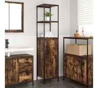 LLEZKBR Armadietti e contenitori, unità di vanità, unità da bagno con ripiani in rovere fumé, 36 x 35 x 165 cm