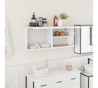 LLEZKBR Armadietti e contenitori, unità di vanità, unità di vanità del bagno-mobile da parete del bagno bianco 100x25x40 cm legno ingegnerizzato