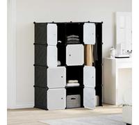 LLEZKBR Armadietti & Stoccaggio-Armadi & Armadi - Armadio modulare 9 scomparti 109x36.5x143 cm Nero e Bianco