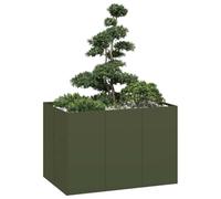 LLEZKBR Casa & Giardino,Prato & Giardino,Giardinaggio,Vasi e fioriere,Fioriera Verde Oliva 120x80x80 cm Acciaio