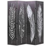 LLEZKBR Divisorio pieghevole 160 x 170 cm piume bianco e nero