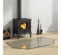 LLEZKBR Home attrezzi-Fireplace Piastra in vetro esagonale 100x60 cm