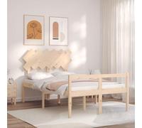LLEZKBR Letti & Accessori-Letti & Telai-Letto Senior Senza Materasso Piccolo Matrimoniale In Legno Massello