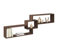 LLEZKBR Scaffalatura da parete con mensole e sporgenze, 158 x 18 x 53 cm, in legno di quercia marrone