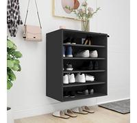 LLEZKBR Scarpiera nera 60x35x70 cm Legno Ingegnerizzato