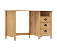 LLEZKBR Scrivania da ufficio Hill con 3 cassetti, 120 x 50 x 74 cm, in legno di pino massiccio