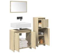 LLEZKBR Set di mobili da bagno, 3 pezzi, in legno di quercia Sonoma