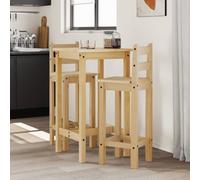 LLEZKBR Set di mobili da cucina e sala da pranzo, 3 pezzi, in legno massello di pino