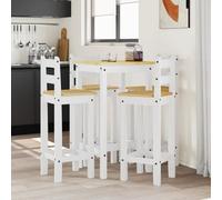 LLEZKBR Set di mobili da cucina e sala da pranzo, 5 pezzi, in legno massello di pino bianco