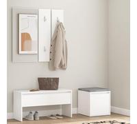 LLEZKBR Set di mobili per ingresso e ripostiglio, in legno ingegnerizzato, colore: bianco