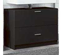 LLEZKBR Set di mobili - Set di mobili da bagno - Mobile lavello nero 78x37x59 cm legno ingegnerizzato