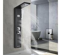 llffssdg Colonna doccia nera colonna idromassaggio con rubinetto in acciaio inox pannello doccia set doccia sistema doccia bagno