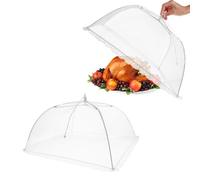 LLGSDLL Copertura Alimentare Pieghevoli 2 Pezzi Coprivivande a Rete Pieghevole, Alimenti Copertura Tende Ombrello per Cibi Protezione in Rete a Maglia per Barbecue Picnic Resistente a Zanzare Mosche