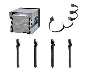 LLHCF 5 "3 X Alloggiamento ottico a 4 alloggiamenti da 3,5 gabbia rack staffa convertitore adattatore vassoio rigido