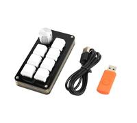 LLHCF 7 Tasti Tastiera Con 1 Manopola Gioco Personalizzabile Editing Video Programmazione Piccola Macro Tastiera Retroilluminata