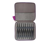 LLHCF 9 pezzi in alluminio uncinetto ferri da maglia manico ergonomico ago ago set di attrezzi 3,5 mm-8,0 mm in alluminio