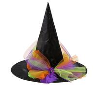 LLHCF Bambini Cosplay Cappello Strega Con Filato/Fiore Per Halloween Bambini Accessori Per Capelli Prestazioni Carnevale Forniture Del Partito