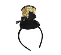 LLHCF Cappello a cilindro Decor Carnevale Accessori per capelli Donne Studenti Trasmissione in diretta Fascia per capelli Paillettes Cerchietto per capelli colorato