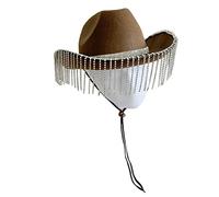 LLHCF Cappello da cowgirl cappello brillante cappello western nappe scintillanti cappello foto puntelli cristallo scintillante per palcoscenico