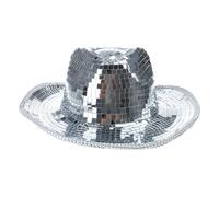 LLHCF Cappello da discoteca per adulti con lustrini da cowboy per addio al nubilato festa di musica festival carnevale spettacolo costume cappello con paillettes