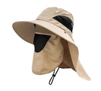 LLHCF Cappello da pescatore a tesa larga da campeggio con patta per il collo rimovibile per pescatore per pesca escursionismo campeggio giardinaggio per donne e uomini