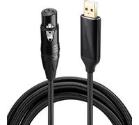 LLHCF Cavo audio USB a 3 pin femmina per microfoni a condensatore dinamico e cavo audio USB Plug and For Play