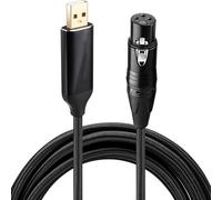 LLHCF Cavo audio USB a 3 pin femmina per microfoni a condensatore dinamico e cavo audio USB Plug and For Play