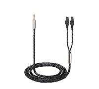 LLHCF Cavo di ricambio per cuffie HD650, HD600, HD660s, HD580, 4,4 mm/3,5 mm/2,5 mm, 1,5 x 4, cavo Twiste, 1,5 m