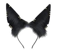 LLHCF Cerchietto con orecchie di gatto peloso orecchie da cucciolo realistiche orecchie di animale copricapo accessorio gotico cosplay celebrazioni