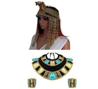 LLHCF Cerchietto per capelli color oro, stile egiziano, con serpente, per cosplay, regina d'Egitto