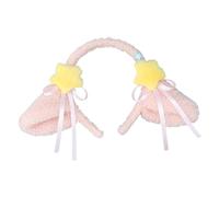 LLHCF Cerchietto per capelli con orecchie pelose per donne con papillon in peluche fascia per capelli LolitaStyle Cosplay fascia per feste in maschera copricapo