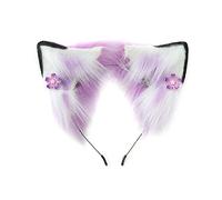 LLHCF Cerchietto per capelli etnico unisex per scattare foto, con fiori, decorazioni per orecchie, fasce per capelli in stile cartone animato, cosplay, cameriera
